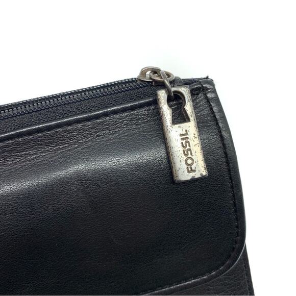 FOSSIL Trifold Leather Wallet Black - Picture 7 of 7